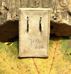 Real Baltic Amber & Silver Vintage Earrings in Original Fabric Card