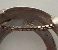 AGI Sterling Silver Double Oval Marcacite 1.5” Pendant Necklace 22” Chain ITALY