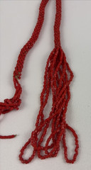 Antique Art Deco Flapper Necklace Seed Beed Tassel 1920’s 54″ Orange/Red Sautoir