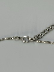 Vintage Sliver Tone Statement Necklace Slide Multiple Pendant Chain Choker 18”