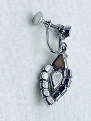 Clear Rhinestone Pear Shape with Halo Dangle Chandelier Earrings Silver Tone
