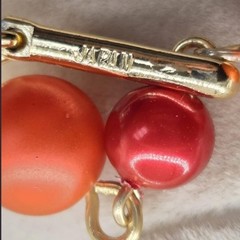 Red and Orange Vintage Mid-Century Japan Glass Bead Choker Necklace