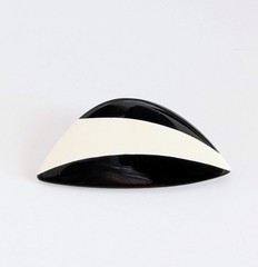 Vintage Brooches Black White Mod Pop Art Geometric Bold 60s Asymmetrical Lot 3