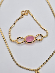 VTG CELEBRITY NY Necklace Bracelet Pink Geode/Pink Druzy w/ Purple Rhinestones