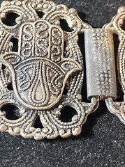 Signed SOUVENIR DE MAROC Bracelet Morocco Camels Sword Hand filigree 7.25″ wrist