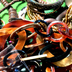 1/2LB Jewelry TREASURE Lot with Earthy & Warm Amber, Brown golden Autumn theme