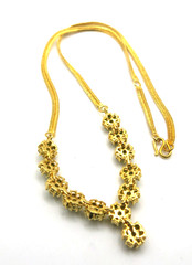 Vintage Green Peridot Jewelry Set – 18K Gold Plated Floral Necklace & Earrings