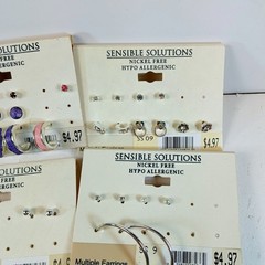 Lot Vintage Y2K Sensible Solutions Earrings Studs Hoops Nickel Free Deadstock