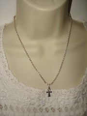 Vintage 925 Italy Sterling Silver 18″ Rope Chain Little Cross Pendant Necklace