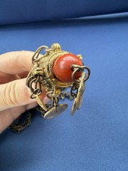 Vintage Yemeni Jewish Amulet Pendant Necklace Coin Charms Tribal