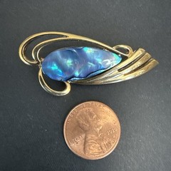 Beautiful Vintage French Creator signed Brooch – Iridescent Exotic Fish 4.5cm
