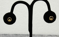 Michael Anthony MA 14K Yellow Gold Petite Irish Claddagh Pierced Earrings 585 KT