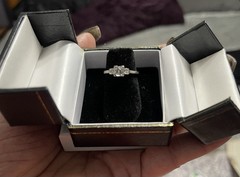 Art Deco c.1930 White Sapphire Diamond 18K White Gold Platinum Ring Sz 5.75