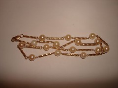 Vintage 6.2mm Round Beaded Pearl 16.5″ Necklace Choker 14kt Yellow Wire Gold