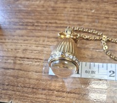 Vintage Joan Rivers Gold Plated CrystalAccented QuartzWatch Pendant Necklace 30″