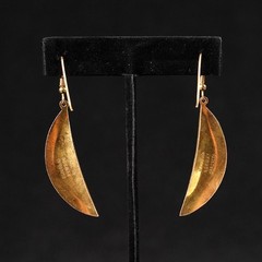 OPRO Norway Scandinavian Sterling Silver Purple Enamel Crescent Earrings 925S