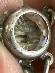Antique Art Deco Hand-Faceted Natural Rock Crystal Sterling Rivière Necklace 15