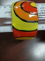 Vintage Orange Bangle Bracelet Lot Of Plastic Acrylic Metal 8-8.5