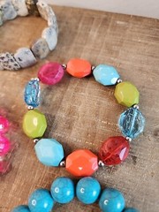 Assorted costume beaded bracelets lot of 7 stretchable jewelry fits most