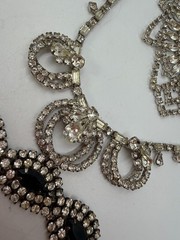 Vintage Necklace Lot Rhinestone 3 Piece MCM Era PJ