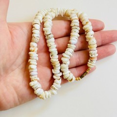 VTG Hawaiian Puka Shell Surfer Necklace large Beads authentic 18″ 10mm Hawaii