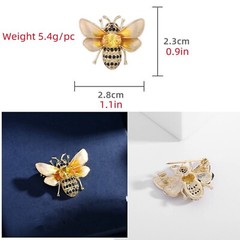 Rhinestone Bee Brooch Pin for Women Girls Fashion Cute Yellow Black Crystal H…