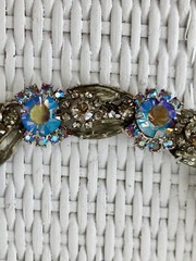 DAZZLING! JULIANA Smoky Gray Rhinestone Navette AB Headlight Bracelet Earrings!!