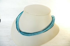Vintage Multi-Strand Turquoise Seed Bead Choker Necklace 39+10cm