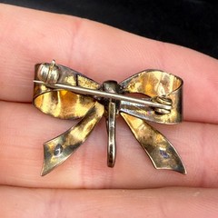 Vintage Bow Brooch Vermeil Gold Filled Sterling Carl Art