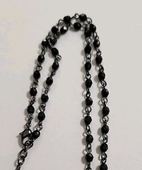 Vintage Carol Lee Black Crystal Necklace Pendant