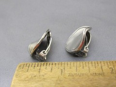 Fine Vintage GFAB Sterling TWISTED Round CLIP EARRINGS
