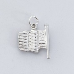 Vintage Jezlaine Sterling Silver 925 American Flag Charm Pendant