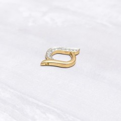 Vintage Pendant Gold Tone, Silver Tone, Clear Gems – Fair Condition