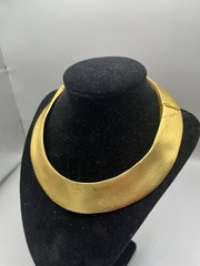 Vintage Gold Brass Hinged Collar Necklace Choker 70’s Boho Brutalist