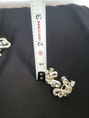 Vintage 1950 Art Decho Rhinestone Tied Ribbon Brooch & Earings Stamped Anthony