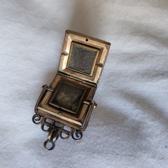 Vintage Victorian Spinner Fob Locket Polished Stones Double-sided