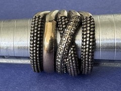 Vintage Signed BW .925 Sterling Silver & 14K Gold RARE Designer Ring