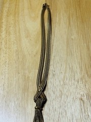 Vintage Napier Mesh Gold Plated Chain Lariat Tassel Fringe Chain Necklace