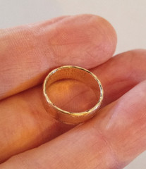 vintage 14K 1/20 Gold Filled Band Size 6.25 Hand Chased Marked SW