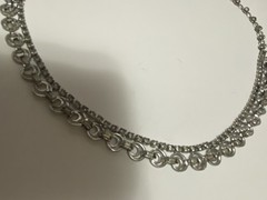 Vintage Rhinestone Choker 12-15.5 Inches Art Deco Style Silver Tone Adjustable