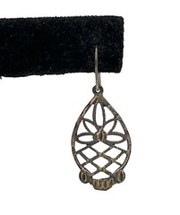 Vintage Sterling Filigree French Wire Teardrop Earrings Marked 925 Weave Flower