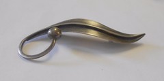 Modernist Delfino Taxco Sterling Silver Leaf Large 75 mm Brooch Pin Eagle Mark 3