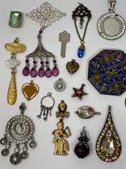 Lot Vtg & Modern Victorian Art Deco Style Pendants Findings Jewelry Craft A2