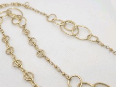Vintage TRIFARY Gold Tone Long Chain Necklace 36in.