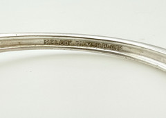 Vintage Mid Century Melody Silver Plate Flatware Spoon Cuff Bracelet