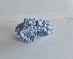 Vintage 1950-1960s Blue Glass Bead Wire Wrap – Cuff Bracelet