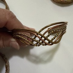 Vintage Lot of Tri-color Mixed Metal Bangle & Cuff Bracelets