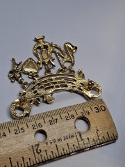 Vintage Dangle Charm Brooch Cupid Cherub Heart Arrow Lyre Musical Pin