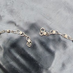 NO CLASP Sterling Silver 925 Filigree Flower Crystal Choker Collar Necklace 15IN