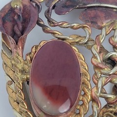 Mixed Metal Scarf Slide by Carreon Gemstone Copper Boho Gaudy